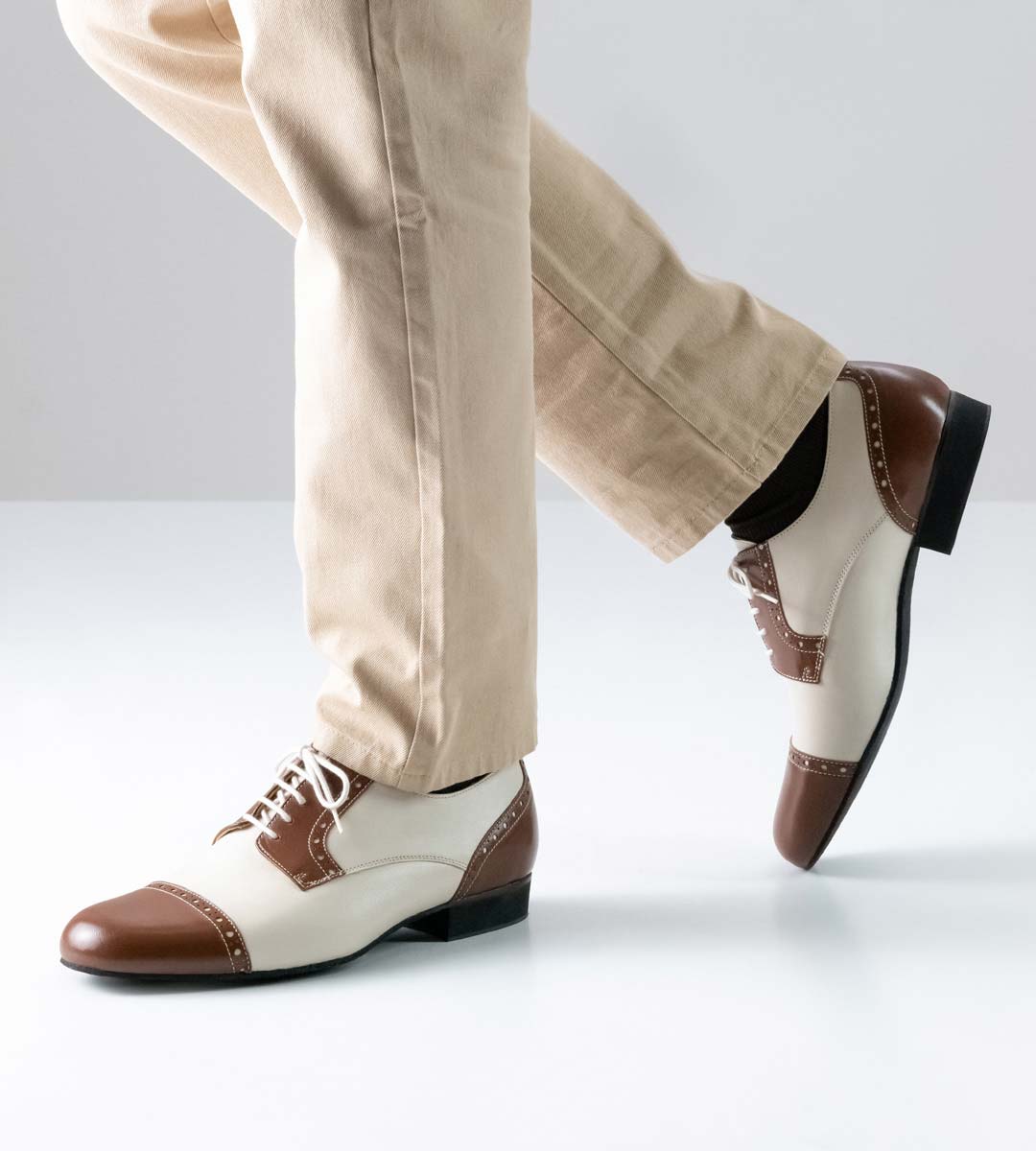 Chaussures de danse pour hommes de Werner Kern, marron-beige, talon de 2 cm