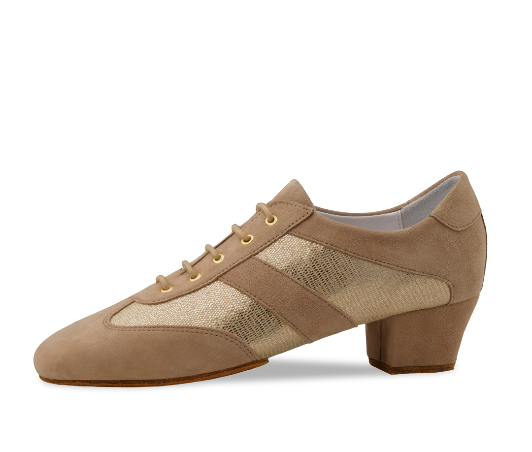 Baskets de danse d'entraînement sportives et élégantes avec semelle fendue et talon de 3,5 cm en cuir par Anna Kern.portlich eleganter Trainingstanzsneaker mit geteilter Sohle und 3,5 cm Absatz aus Leder von Anna Kern.