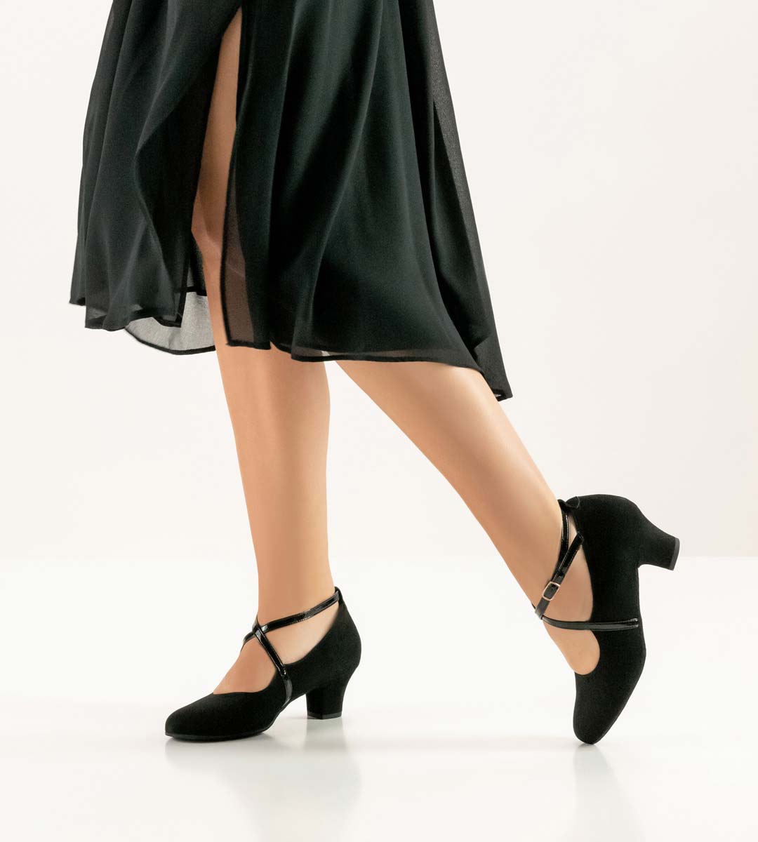 Chaussures de danse fermées Werner Kern avec bride de cou-de-pied noire