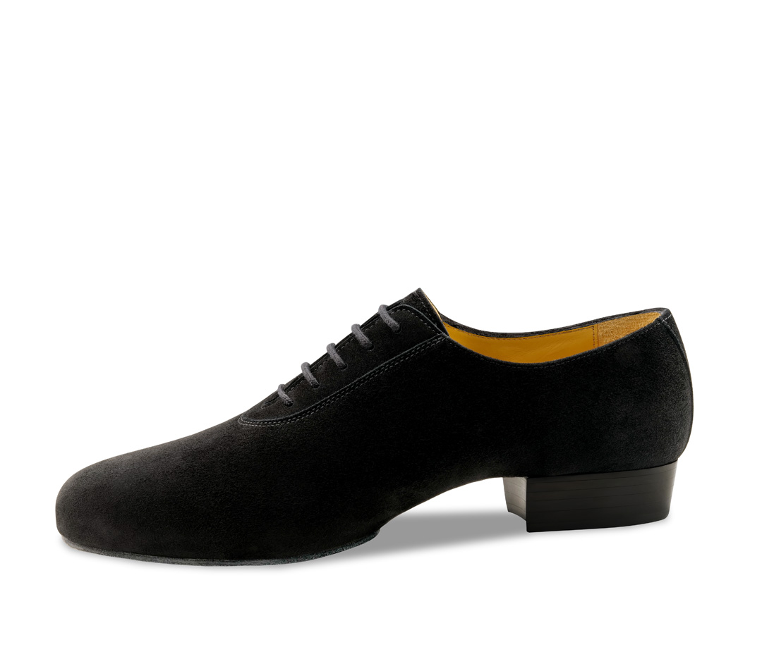 Chaussure de danse pour homme Pistoia de Werner Kern en daim souple avec semelle fendue et laçage optimal à cinq trous.